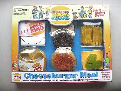 BURGER KING MEAL BOXED SET REALISTIC FAKE FAUX  PLAY FOOD PROP ~ NEW SEALED 1995